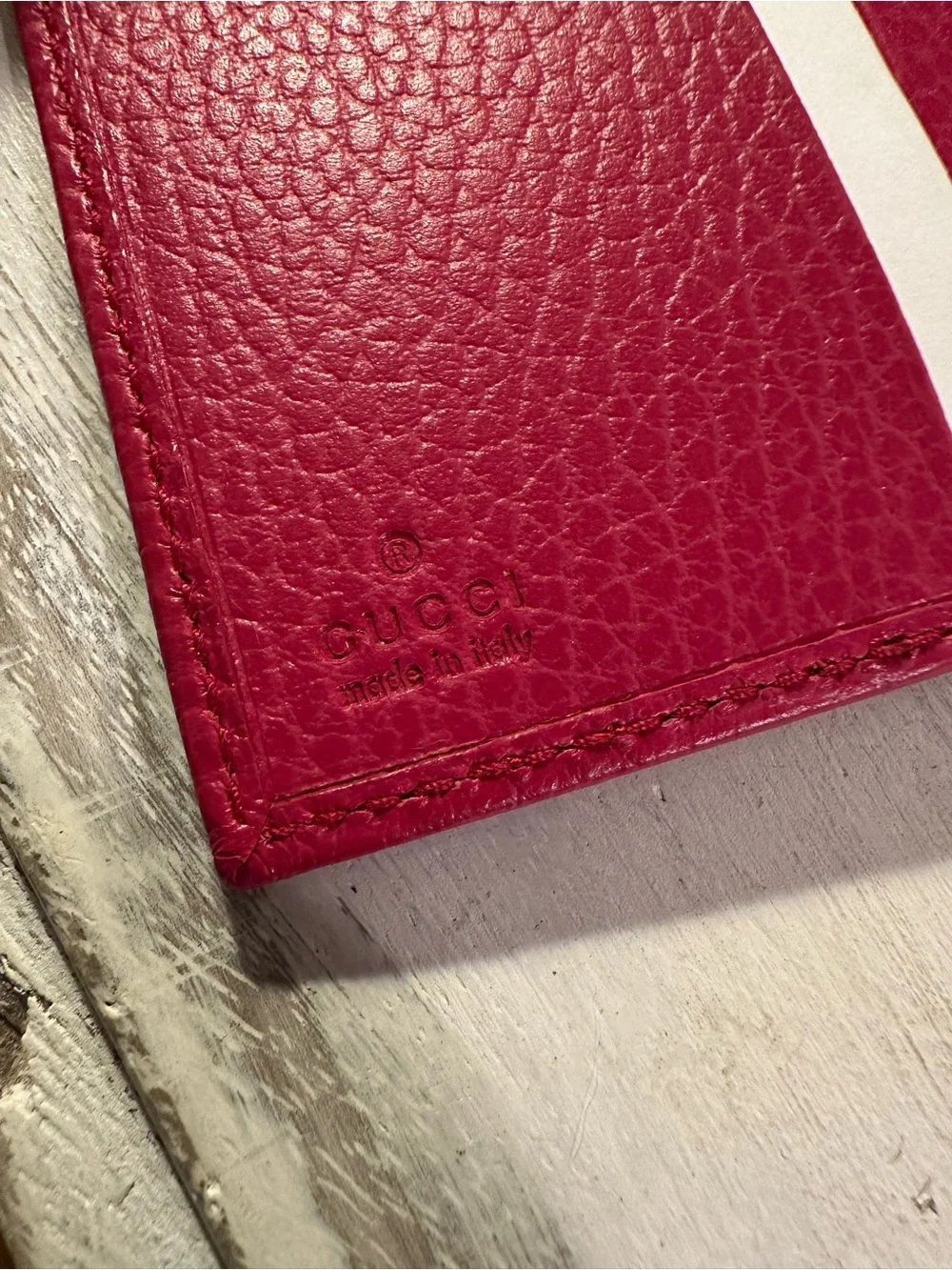 NWB Gucci Pink Swing Leather Train Pass Card Holder